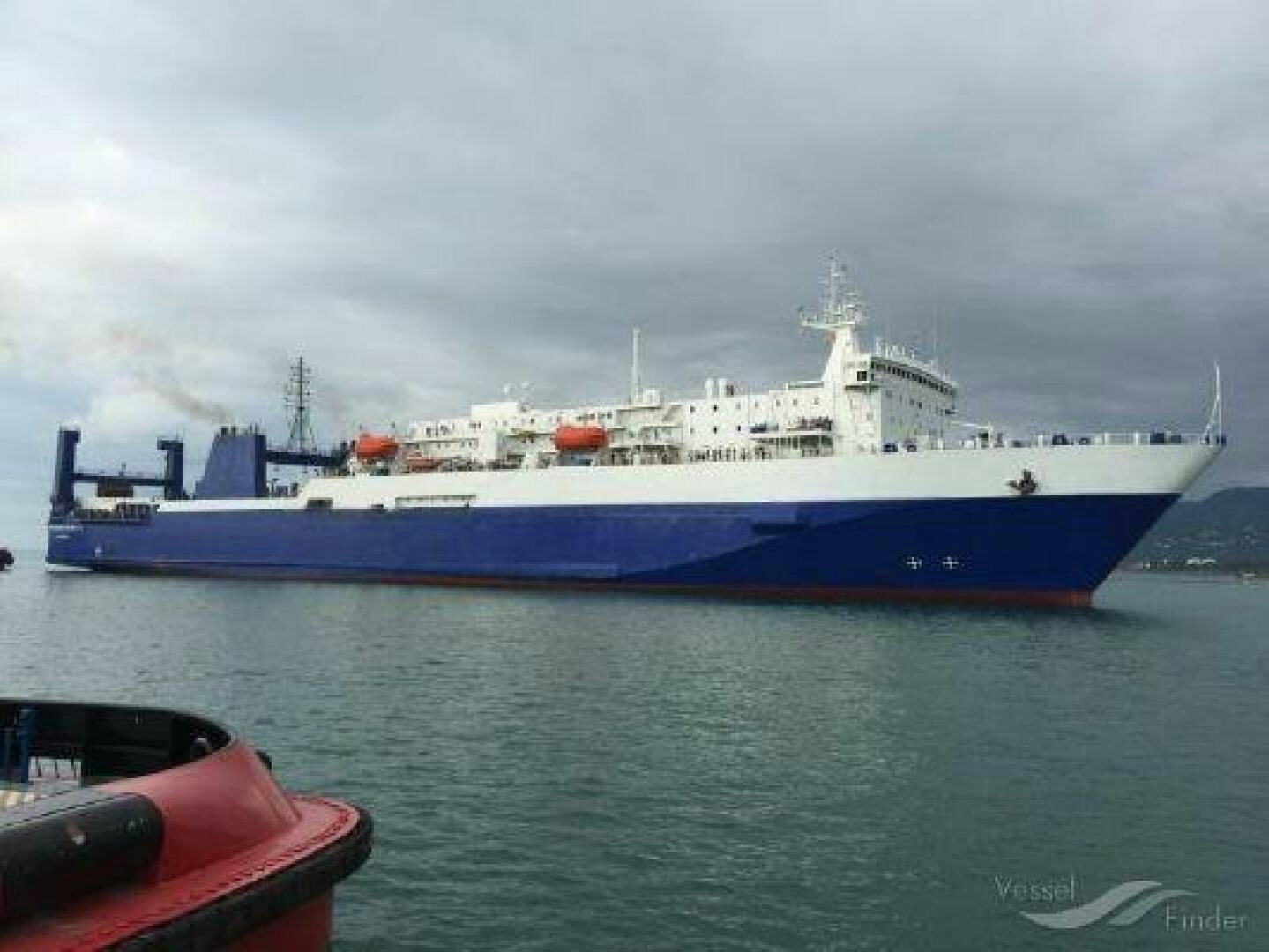 a large ship in the water aboard KAUNAS Yacht for Sale