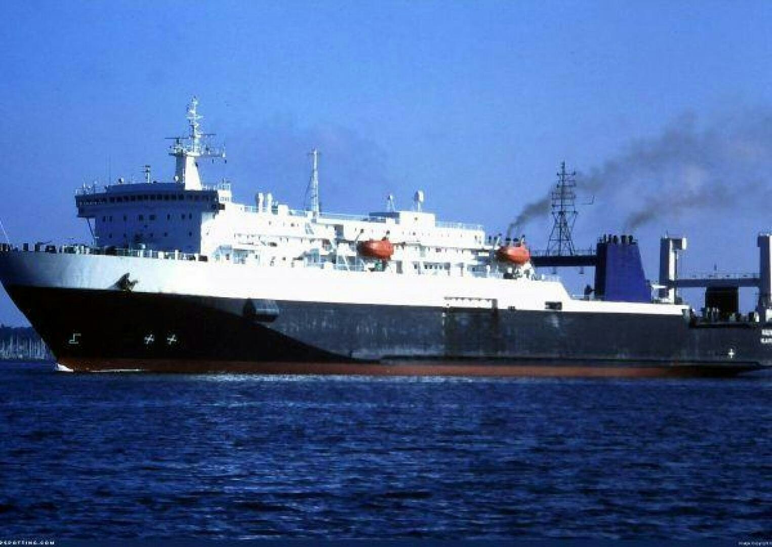 a large ship on the water aboard KAUNAS Yacht for Sale