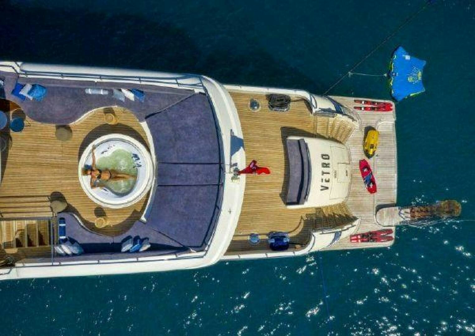 a satellite in space aboard VETRO Yacht for Sale
