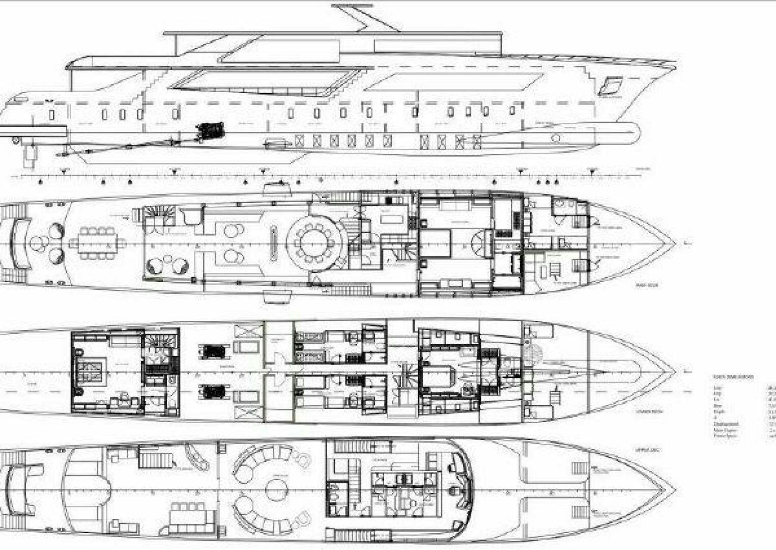 diagram, engineering drawing aboard VETRO Yacht for Sale
