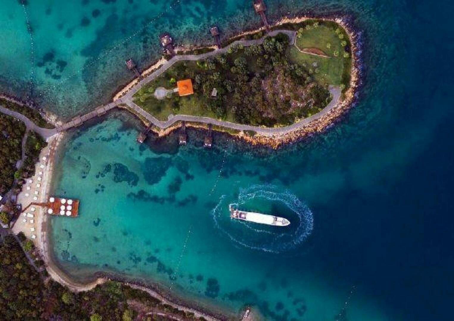 a satellite view of a city aboard VETRO Yacht for Sale