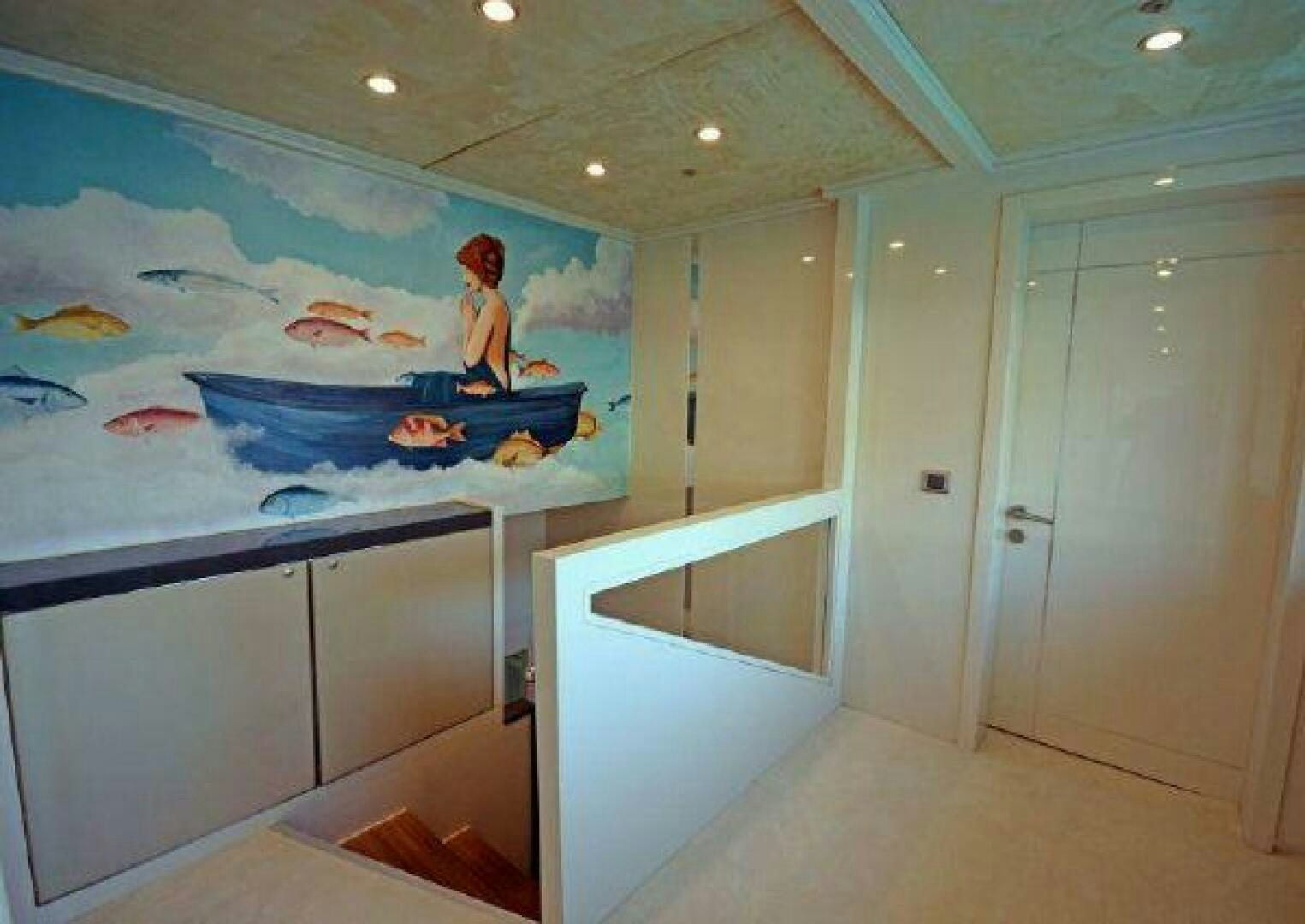 a person standing in a room aboard VETRO Yacht for Sale