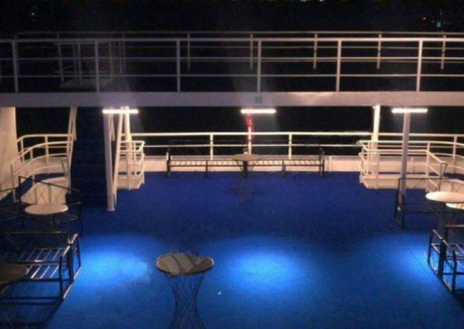 a pool with a blue floor aboard DURU LIFE 1 Yacht for Sale