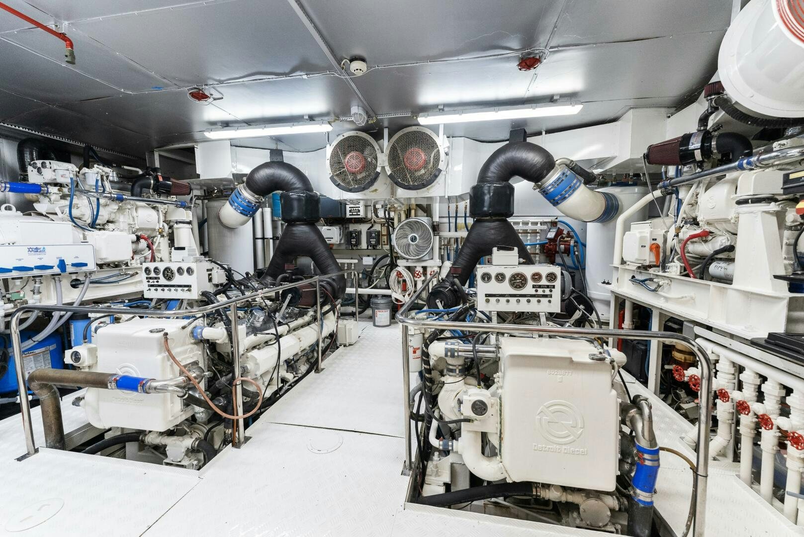 a room with machinery aboard ARIES Yacht for Sale