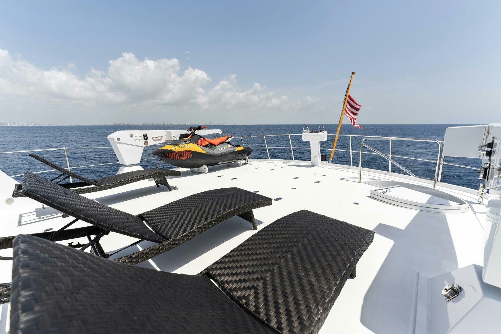 a boat on a deck aboard ARIES Yacht for Sale