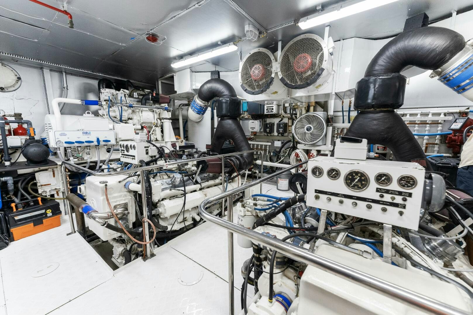 a room with machinery aboard ARIES Yacht for Sale