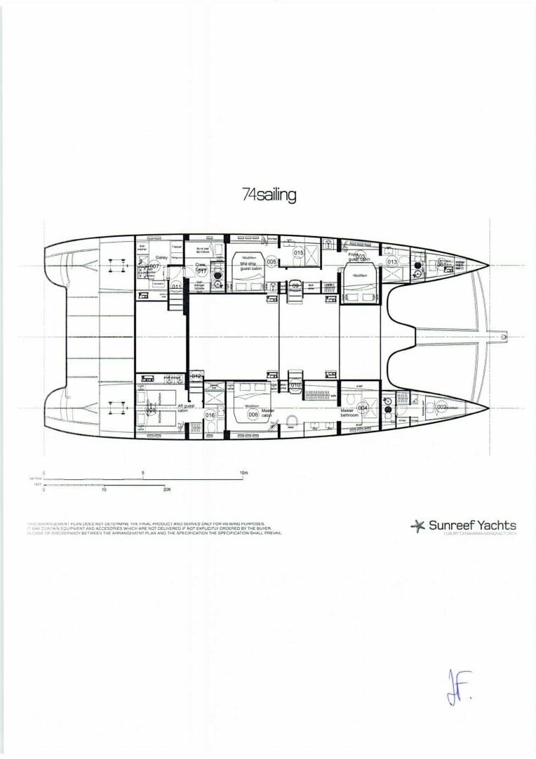 diagram, engineering drawing aboard KAILUA Yacht for Sale