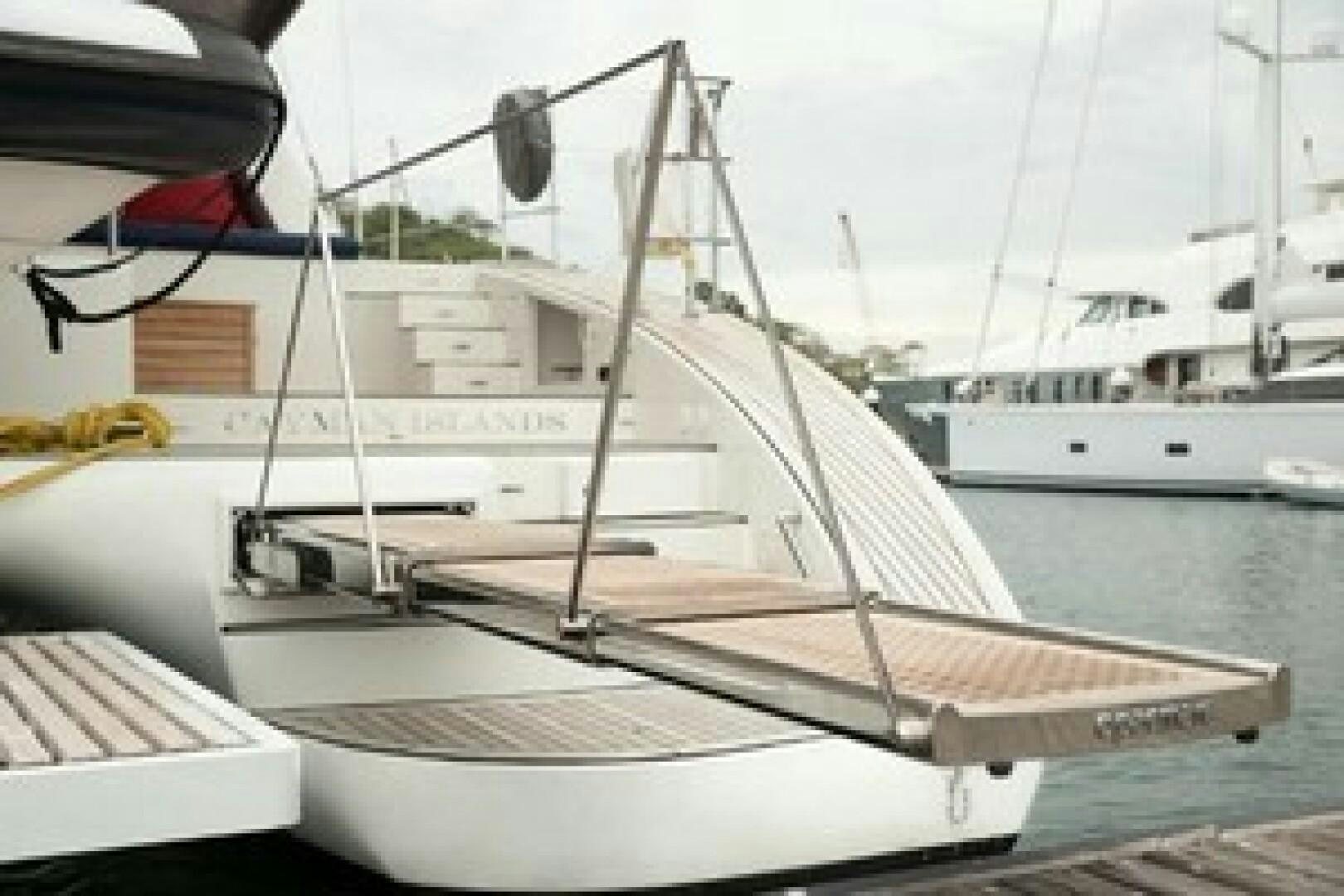 a boat docked at a pier aboard KAILUA Yacht for Sale