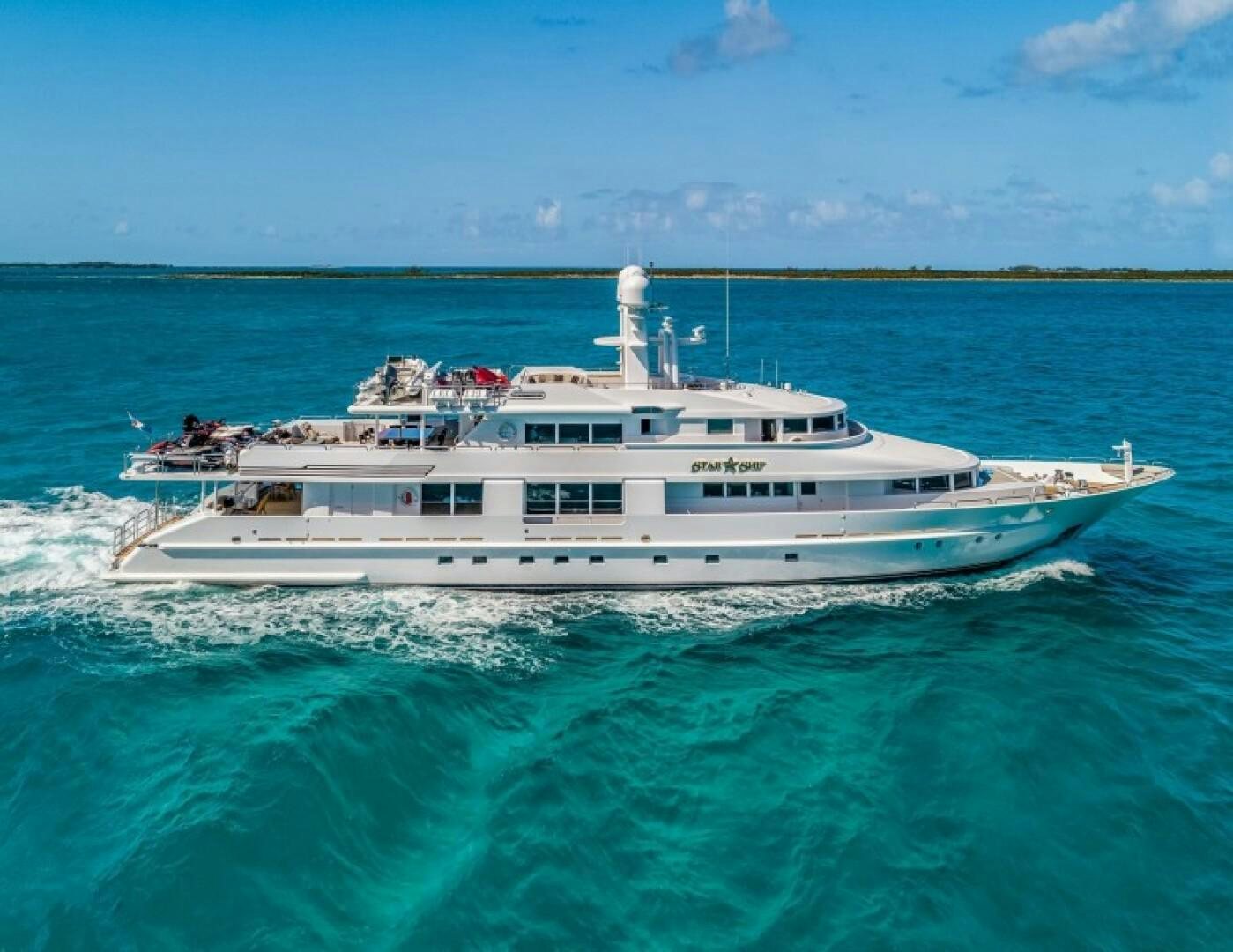 a boat in the water aboard STARSHIP Yacht for Sale