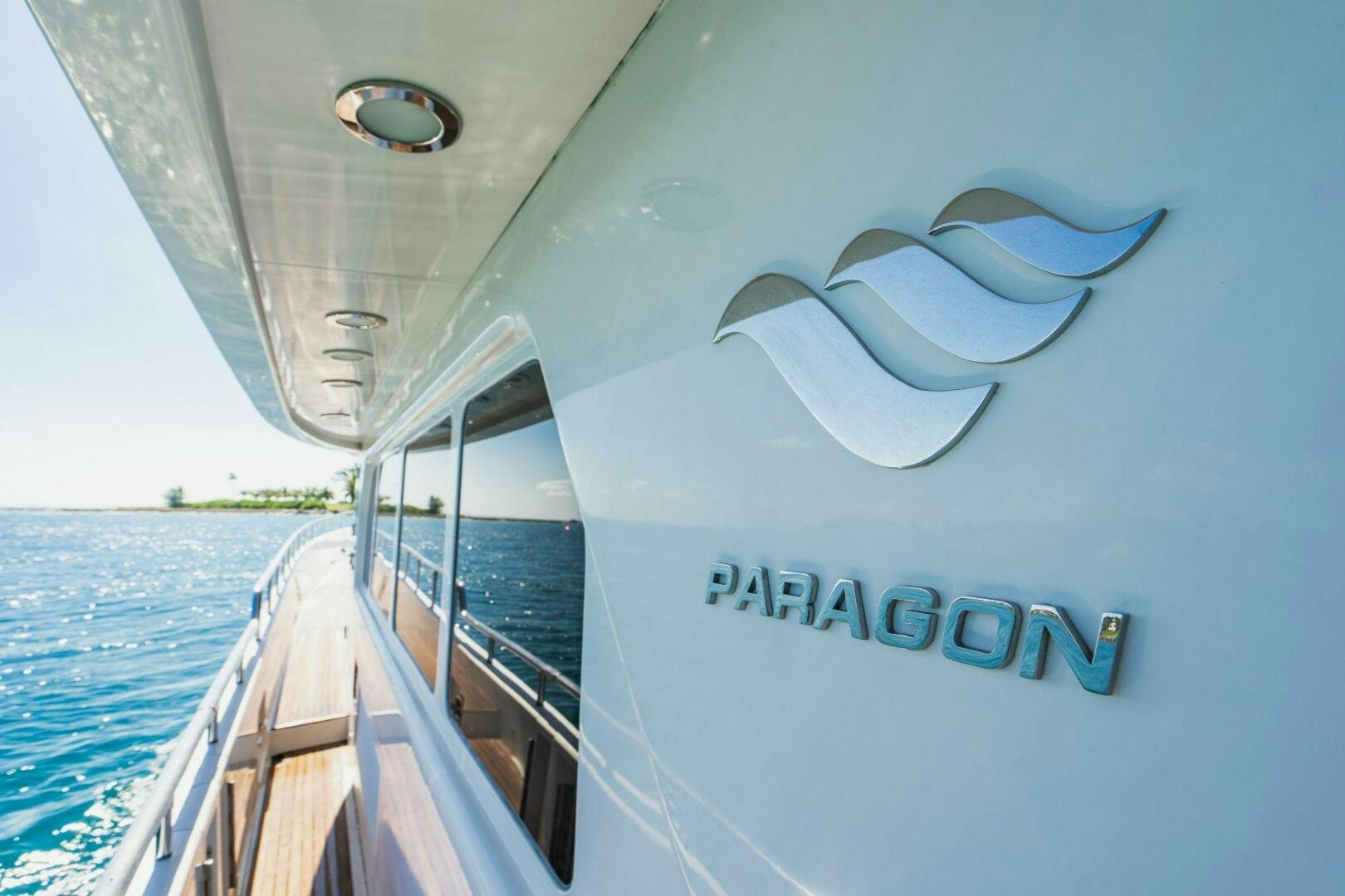 a boat with a dolphin head aboard MOONSHOT Yacht for Sale