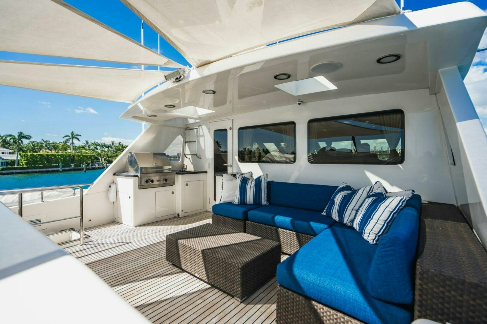 inside of a boat aboard MOONSHOT Yacht for Sale