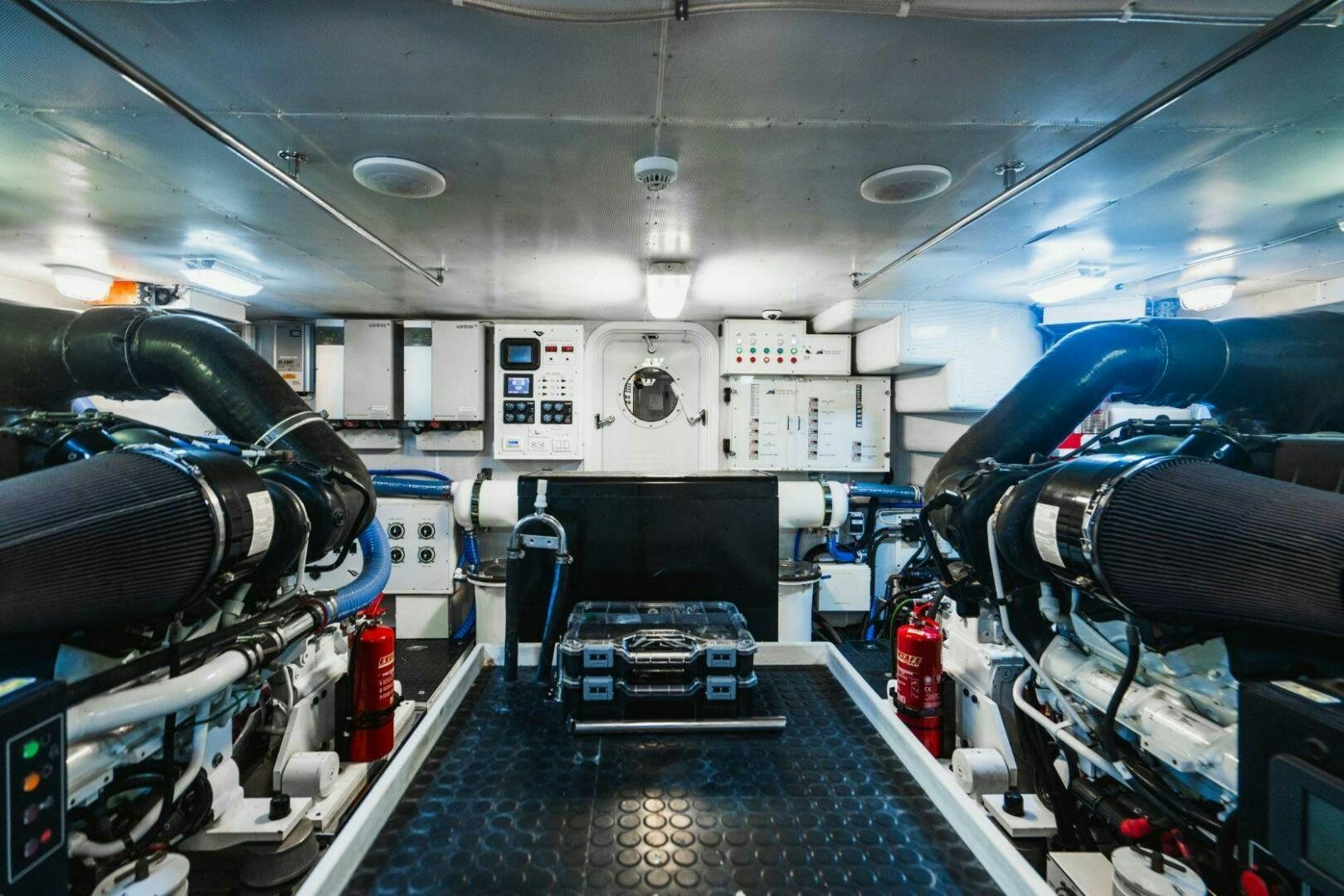 inside of a factory aboard MOONSHOT Yacht for Sale