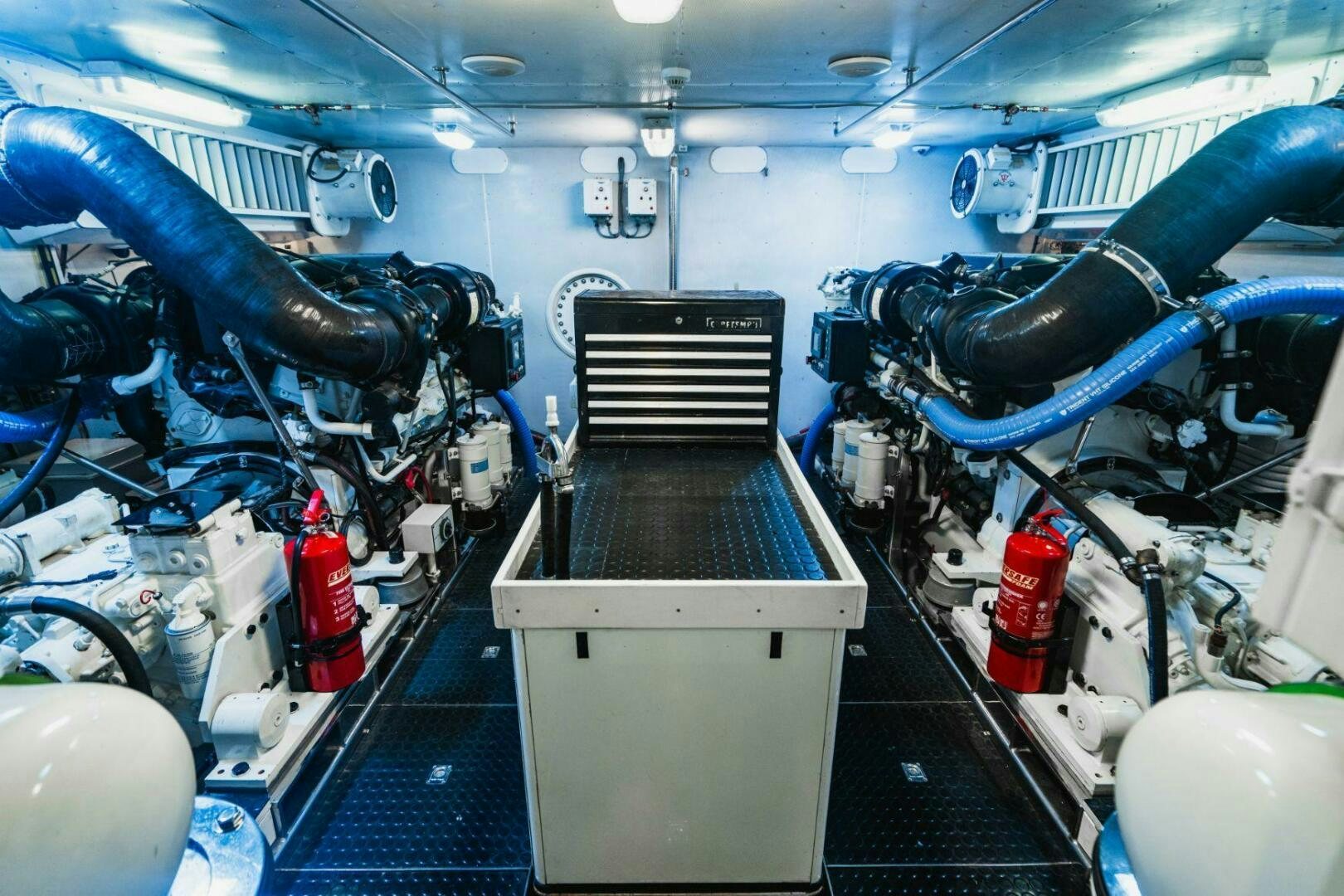 a machine in a room aboard MOONSHOT Yacht for Sale