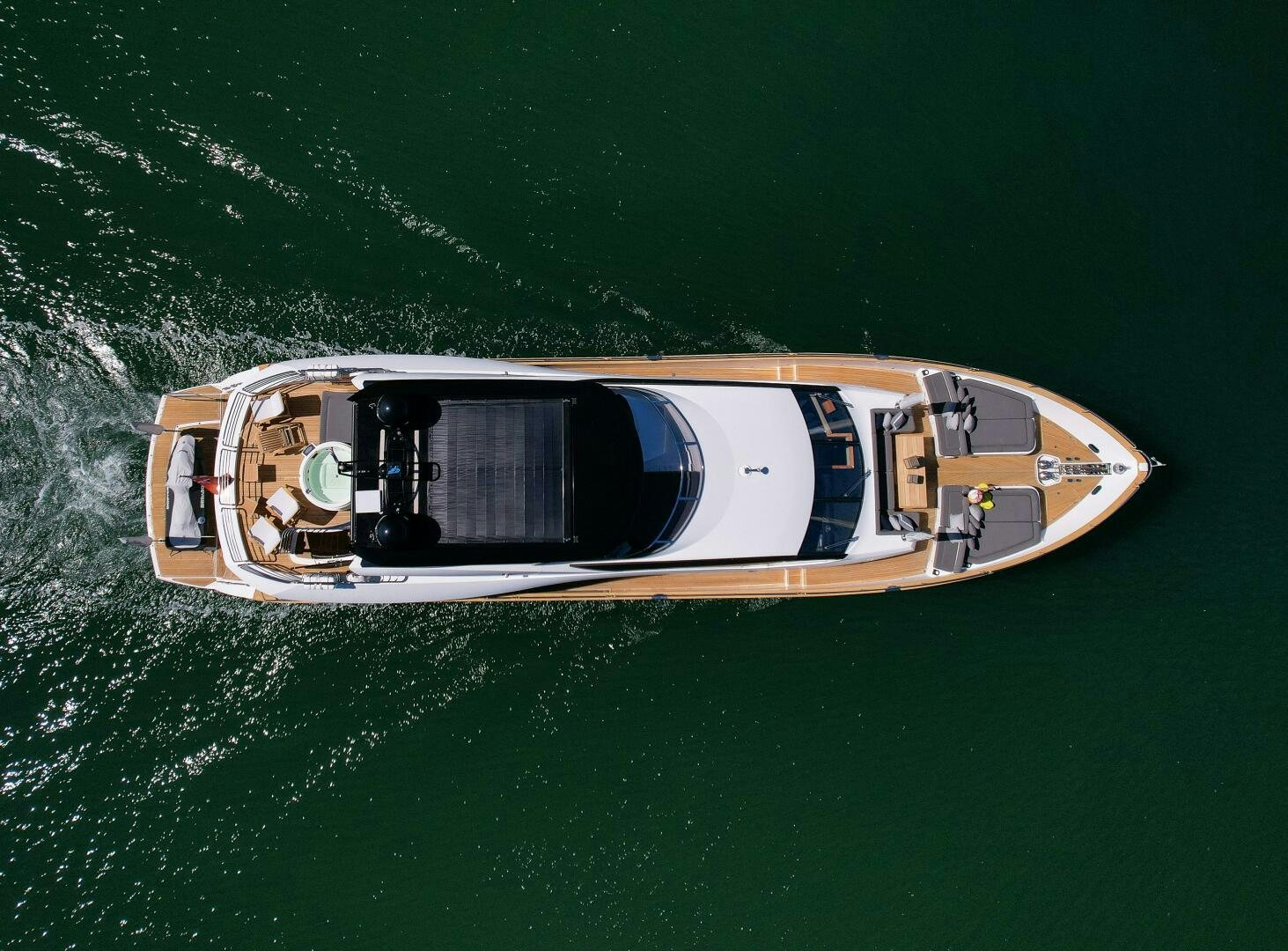 a high angle view of a boat aboard EBRA Yacht for Sale