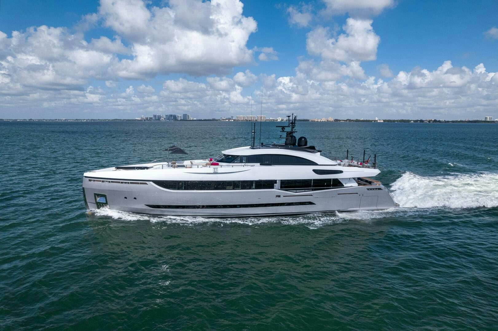 a white yacht in the water aboard LEUDIN I Yacht for Sale