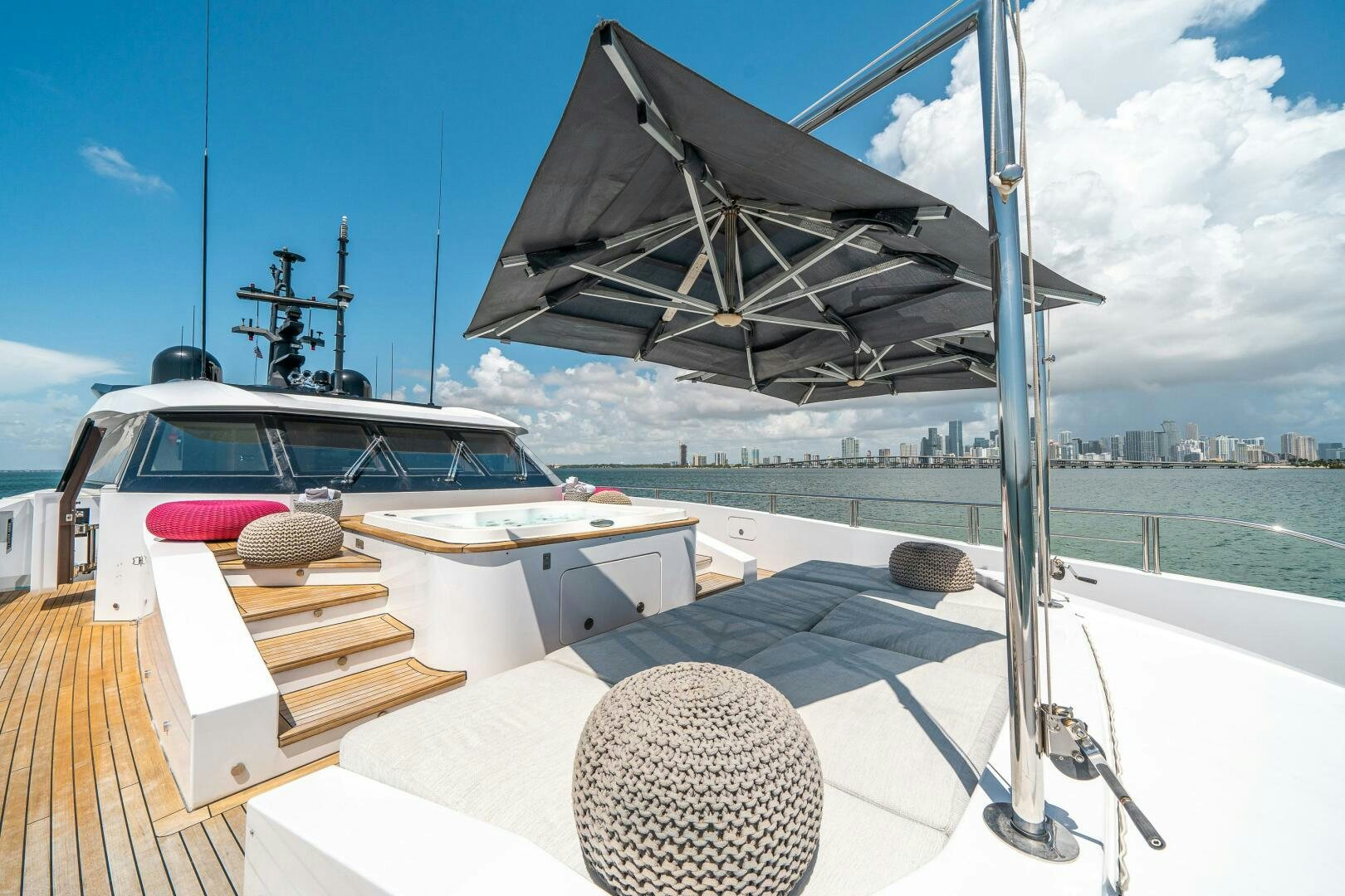 a boat on a deck aboard LEUDIN I Yacht for Sale
