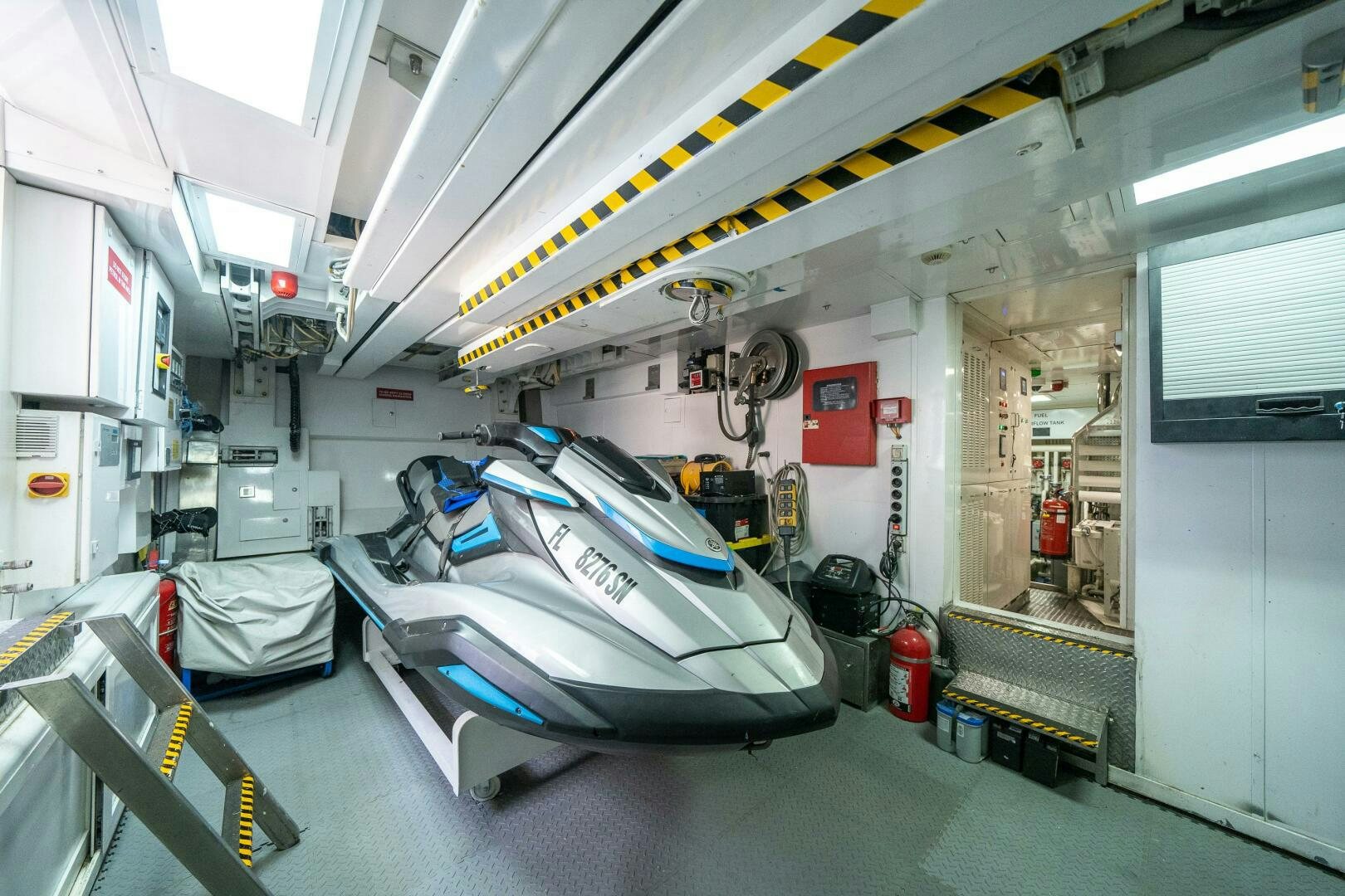 a machine in a room aboard LEUDIN I Yacht for Sale