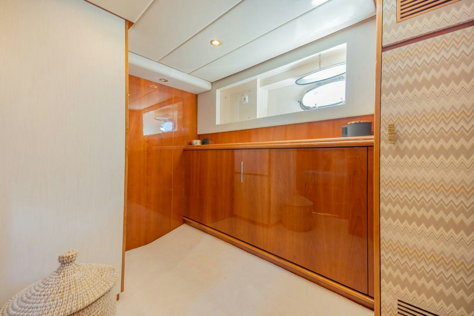 a room with a cupboard and a bed aboard BOULOS Yacht for Sale