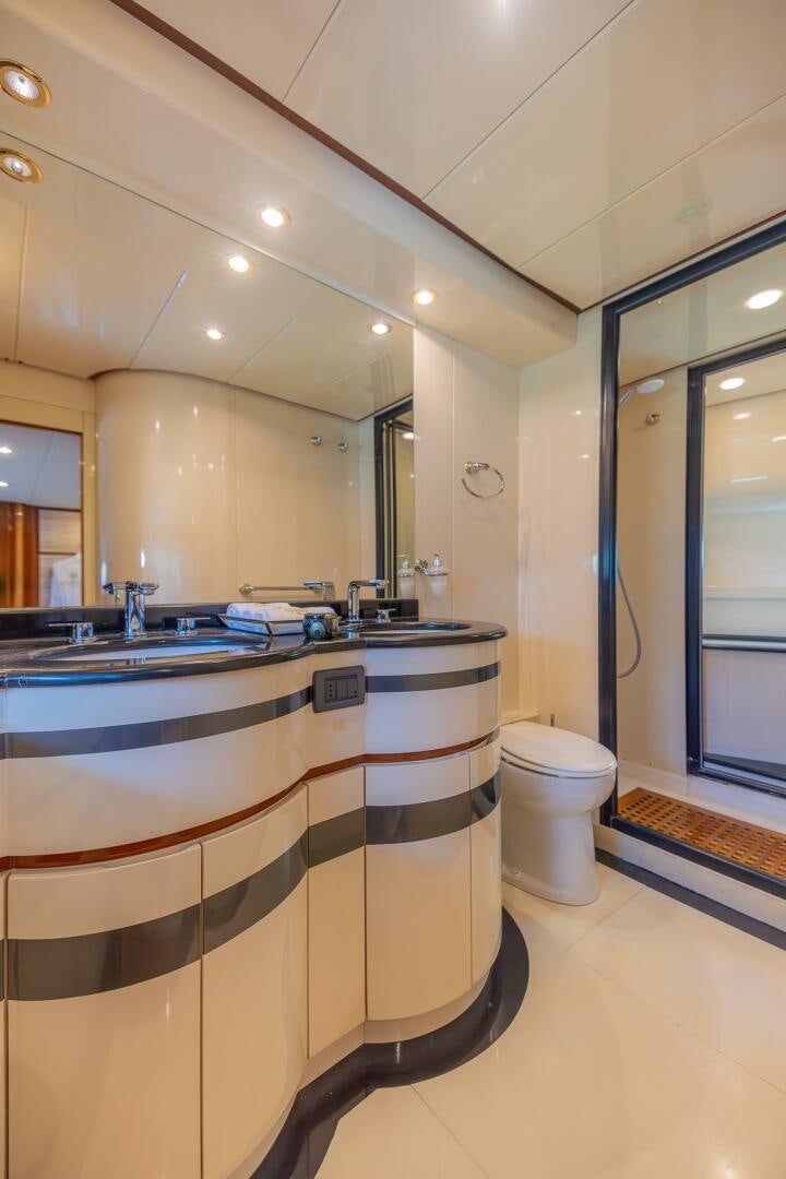 a bathroom with a sink and a toilet aboard BOULOS Yacht for Sale