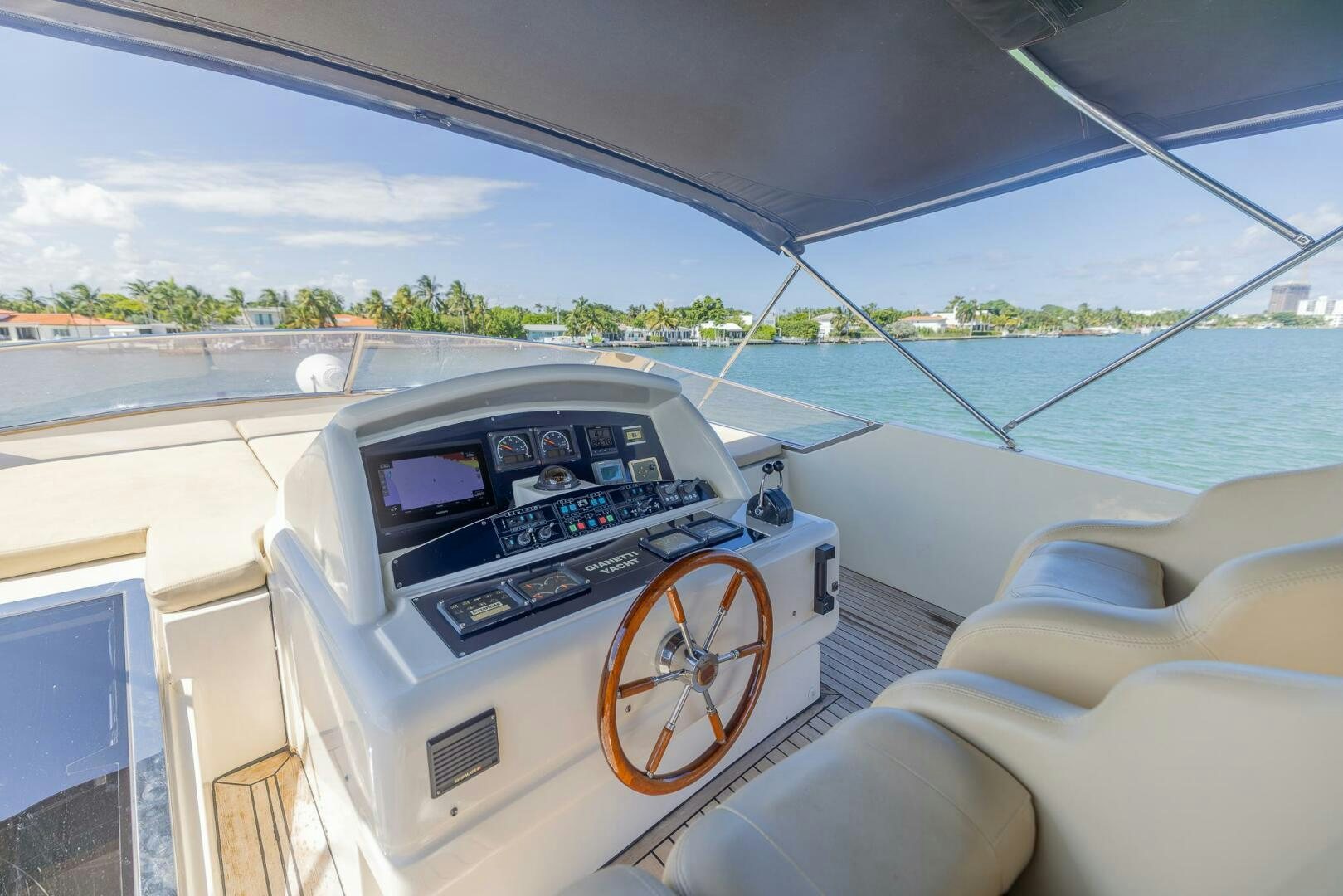 the inside of a car aboard BOULOS Yacht for Sale