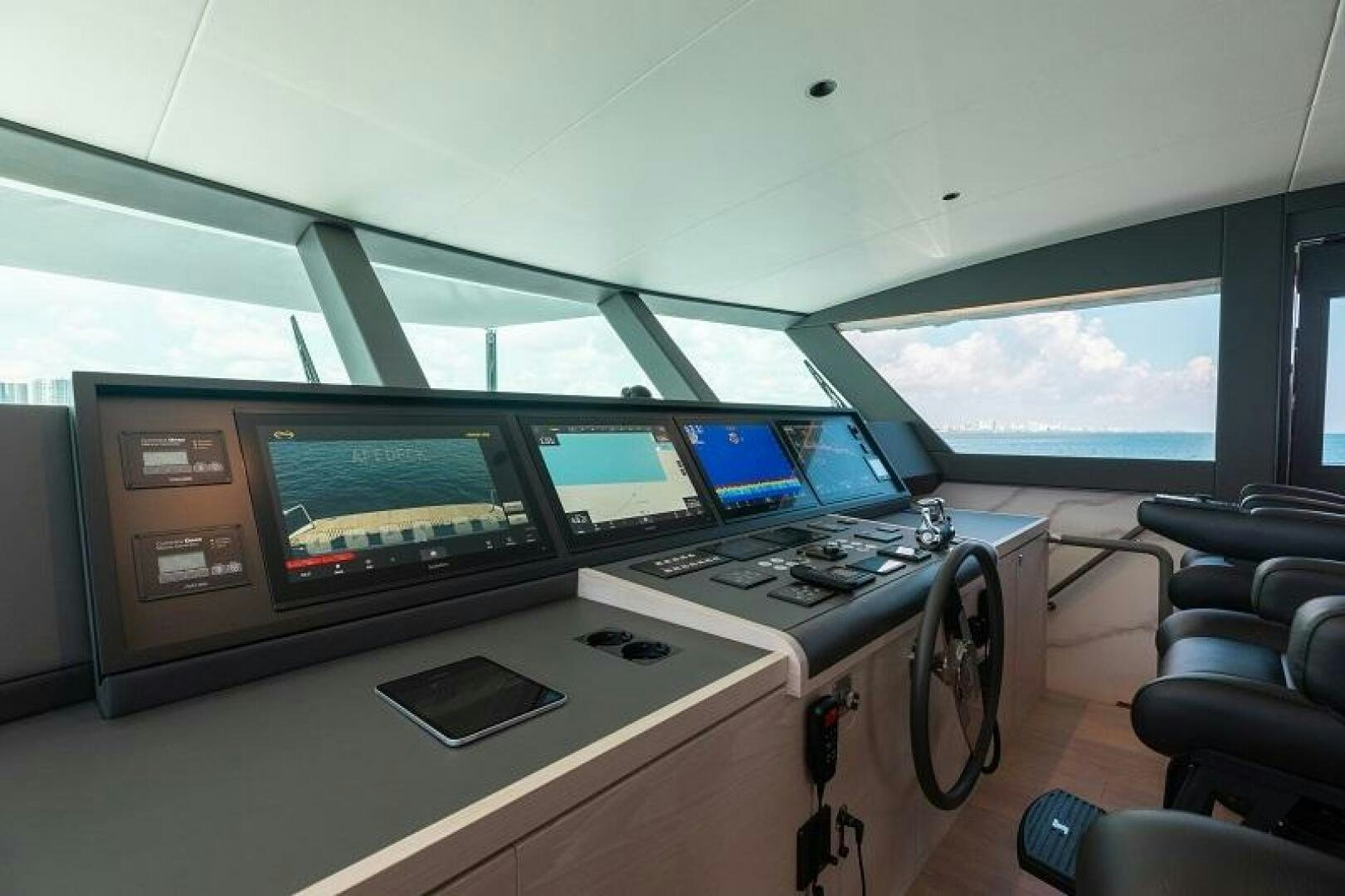 a room with many computers aboard WIGGLE ROOM Yacht for Sale