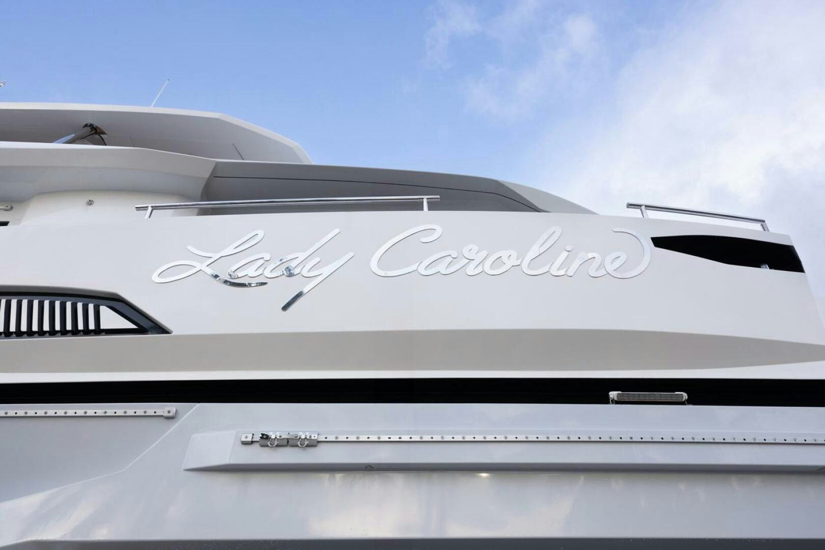 the side of a car aboard LADY CAROLINE Yacht for Sale