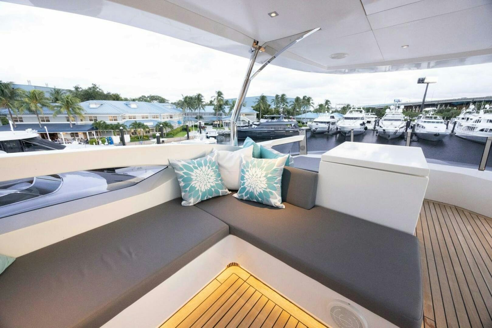a boat on a deck aboard LADY CAROLINE Yacht for Sale