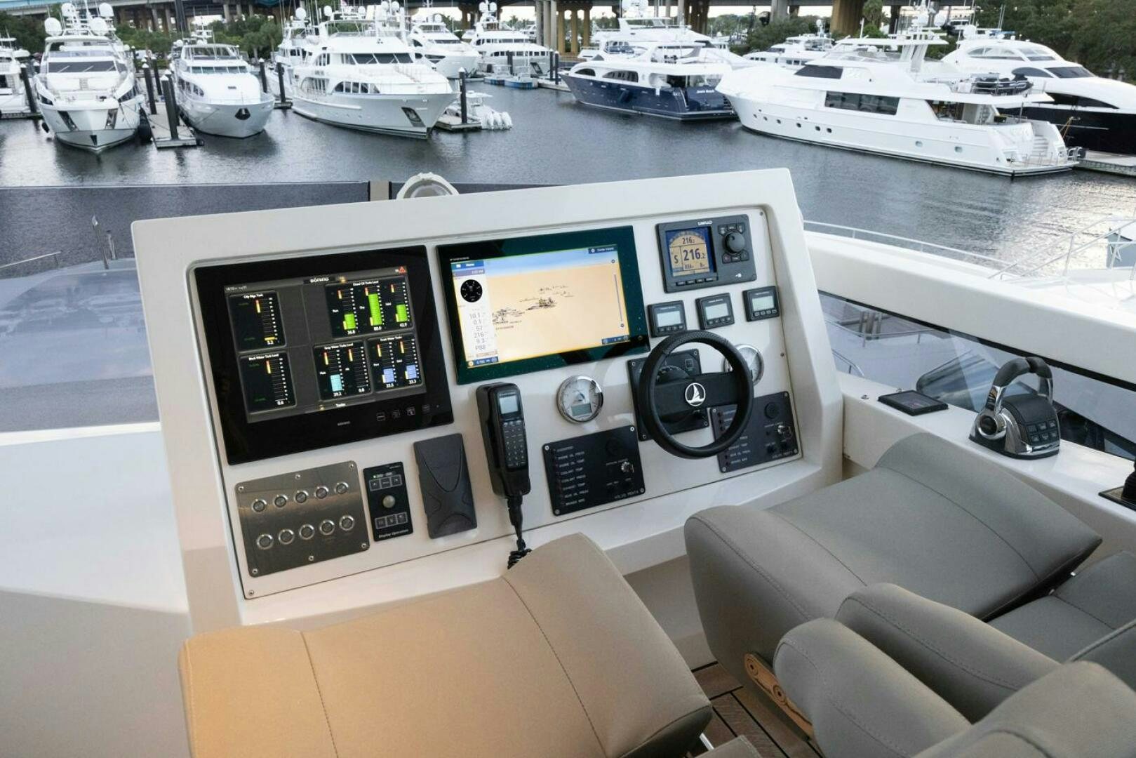 a cockpit of a plane aboard LADY CAROLINE Yacht for Sale