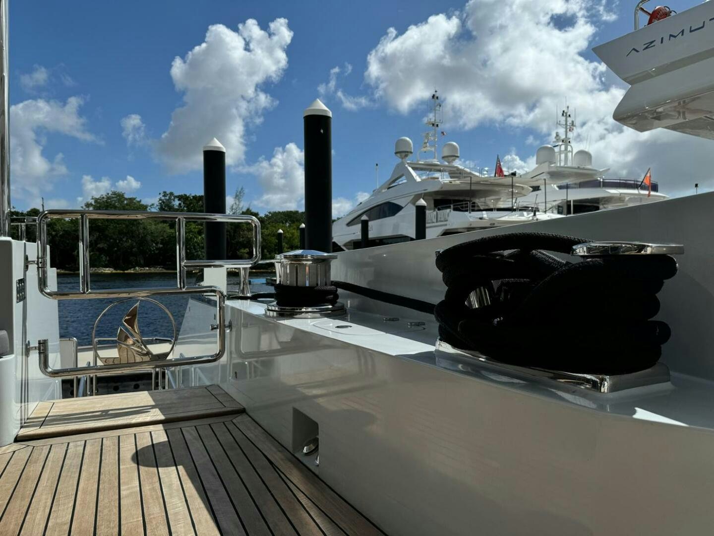 a large black and white ship aboard LADY CAROLINE Yacht for Sale