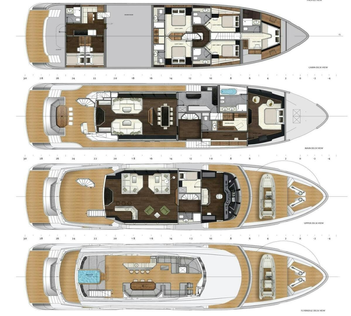 diagram, engineering drawing aboard LADY CAROLINE Yacht for Sale