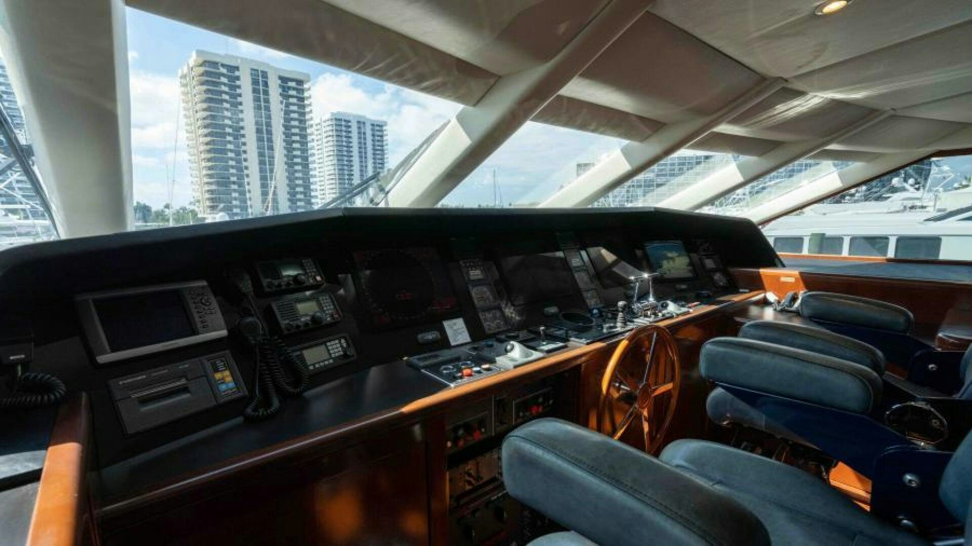 inside of a vehicle aboard ODIN Yacht for Sale