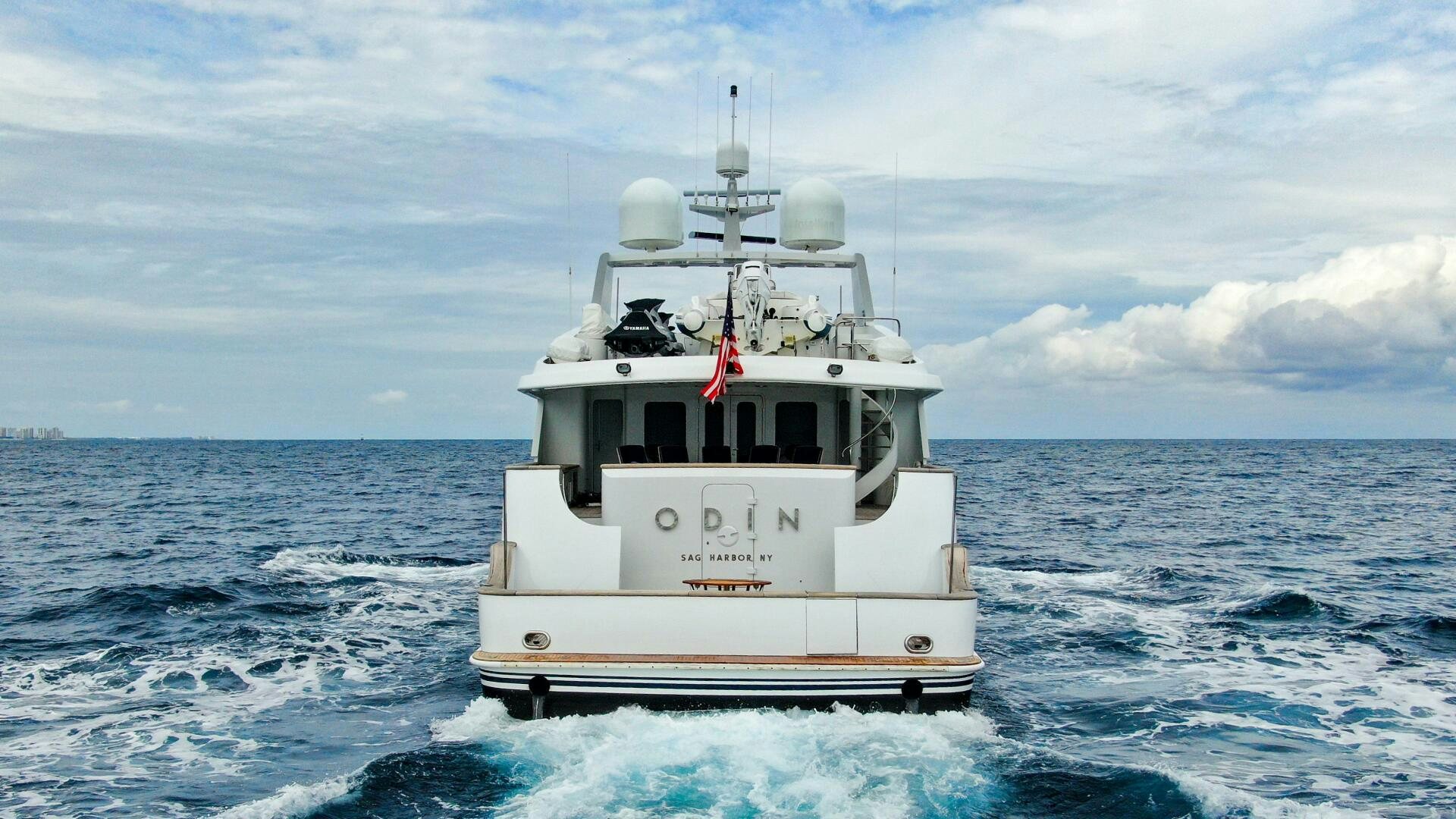 a boat in the water aboard ODIN Yacht for Sale