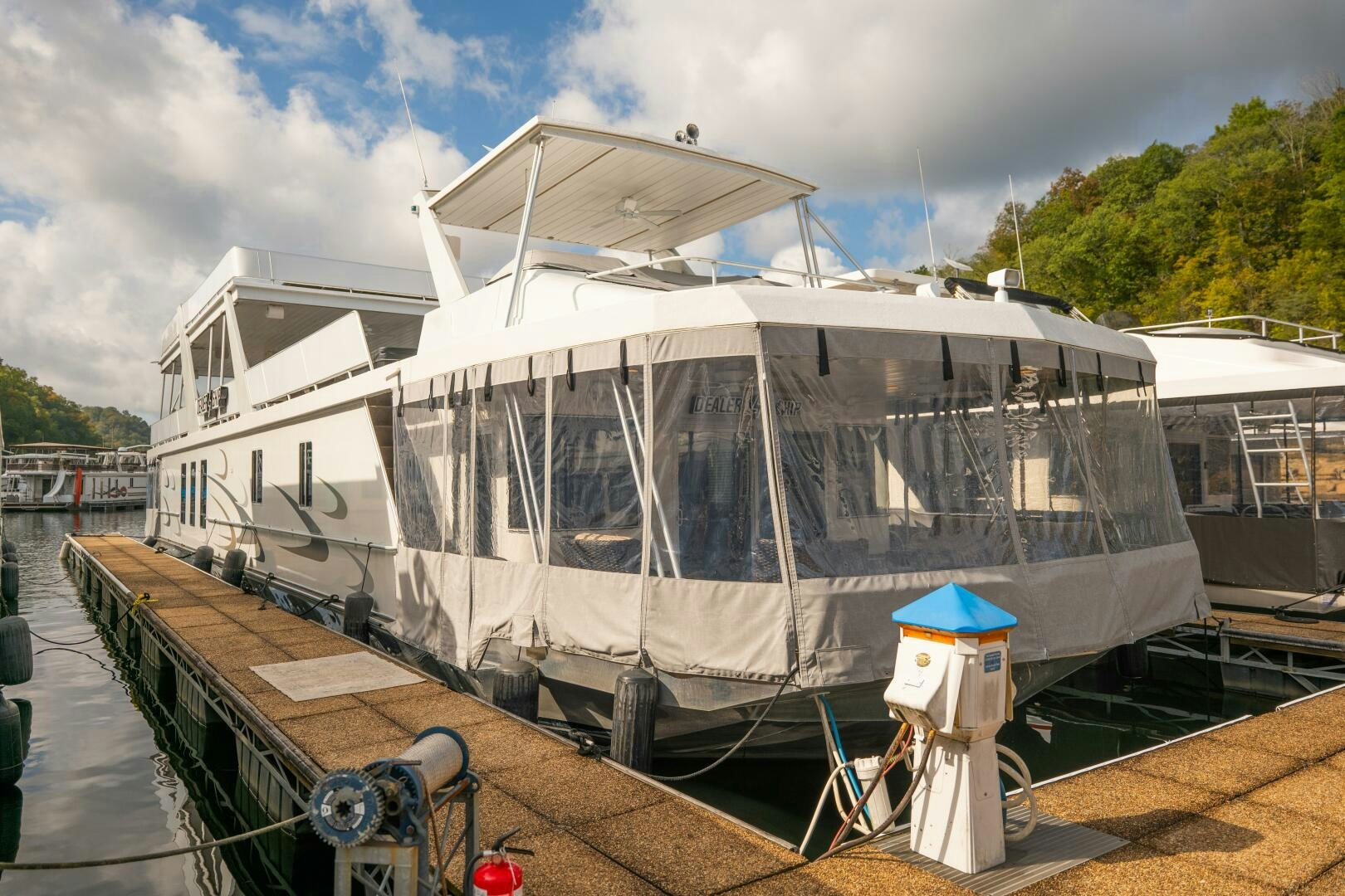 a boat on a dock aboard SUNSTAR Yacht for Sale