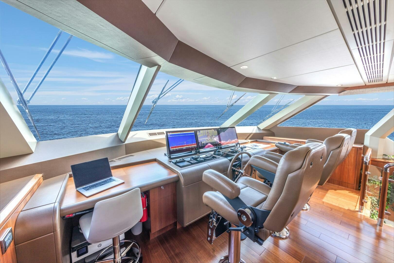a boat with a laptop on it aboard DRINKABILITY Yacht for Sale