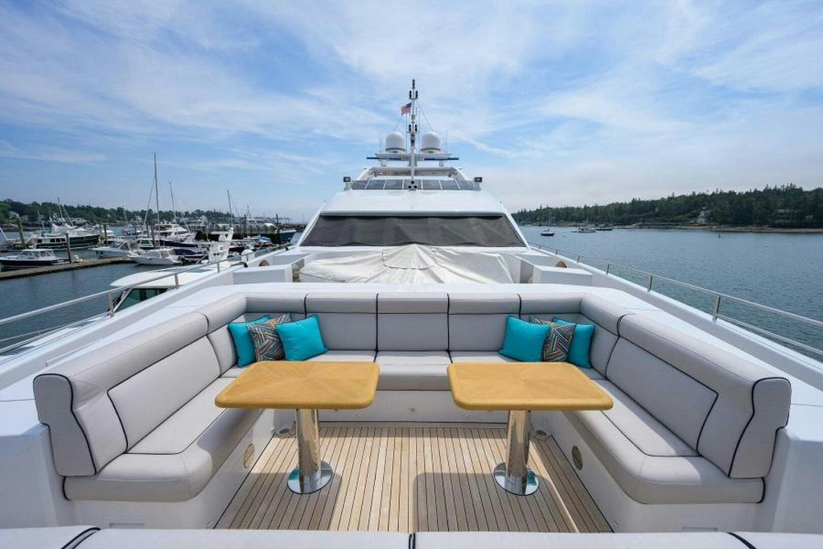 a boat on a water body aboard CASTLEFINN Yacht for Sale