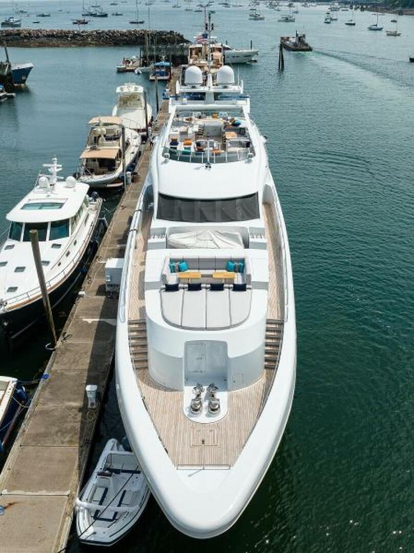 a boat is parked on the dock aboard CASTLEFINN Yacht for Sale