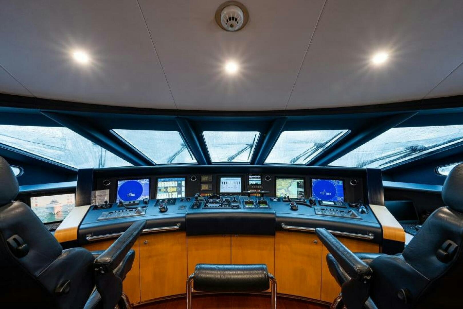 inside of a vehicle with seats and screens and a seat belt aboard CASTLEFINN Yacht for Sale