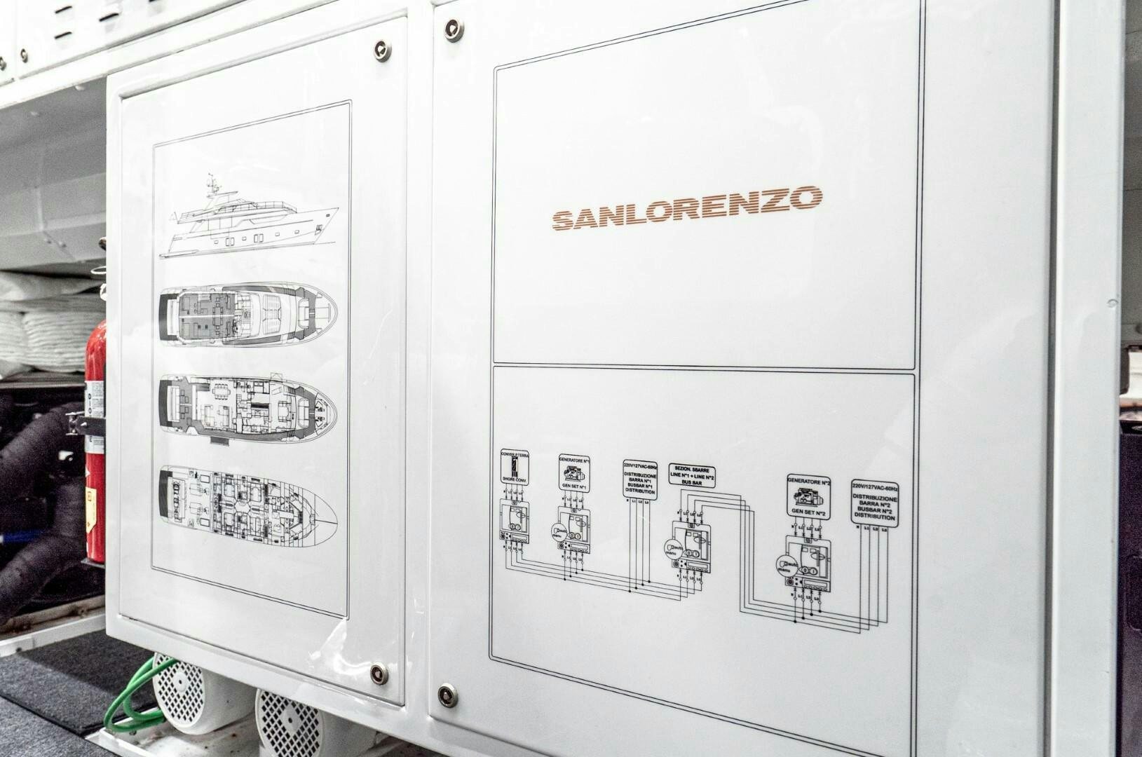 a white computer tower aboard GENOA Yacht for Sale