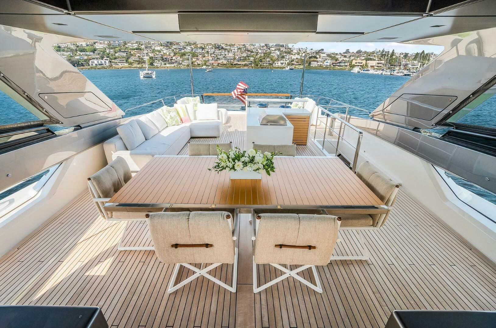 a table on a boat aboard GENOA Yacht for Sale