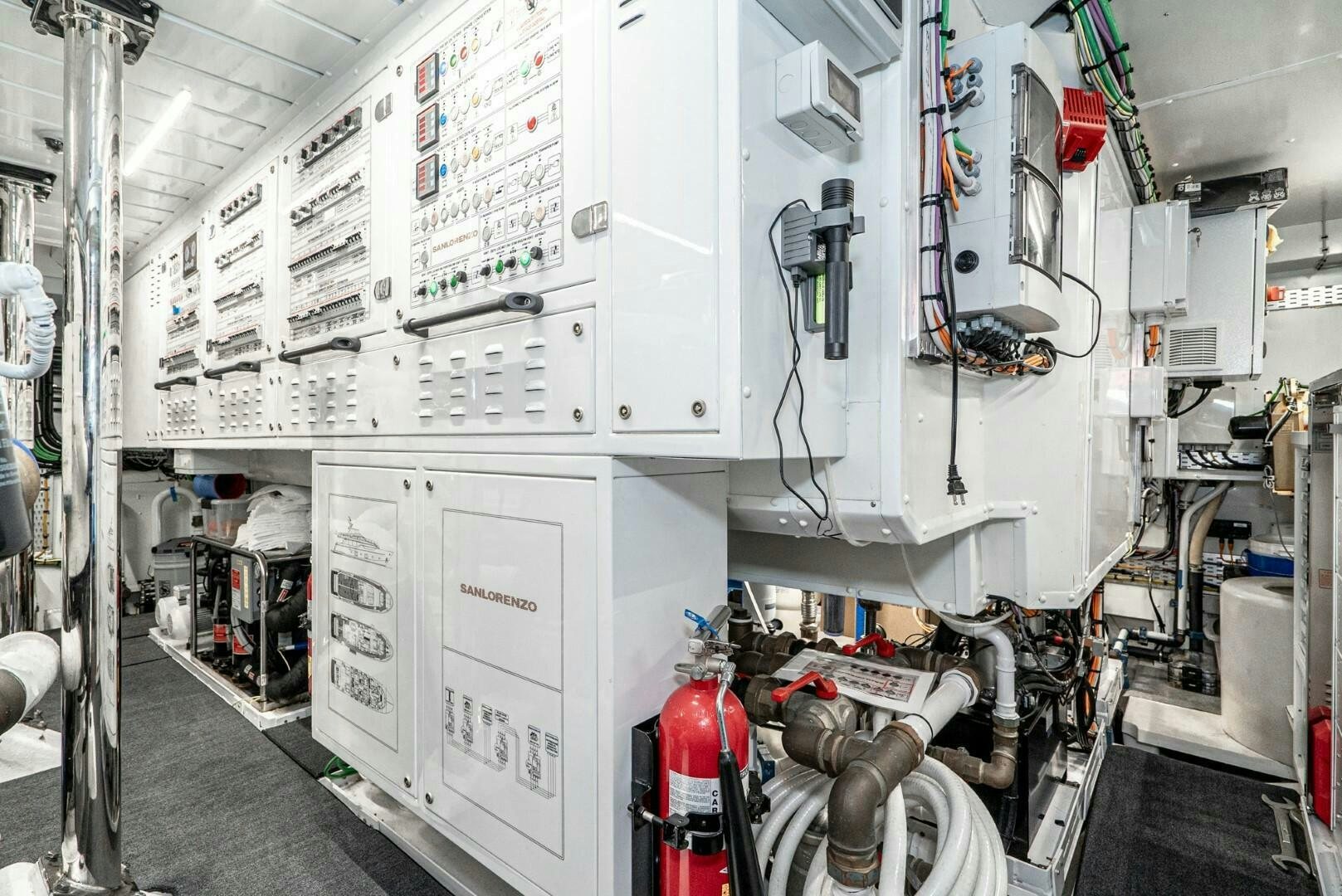 a room with machinery aboard GENOA Yacht for Sale