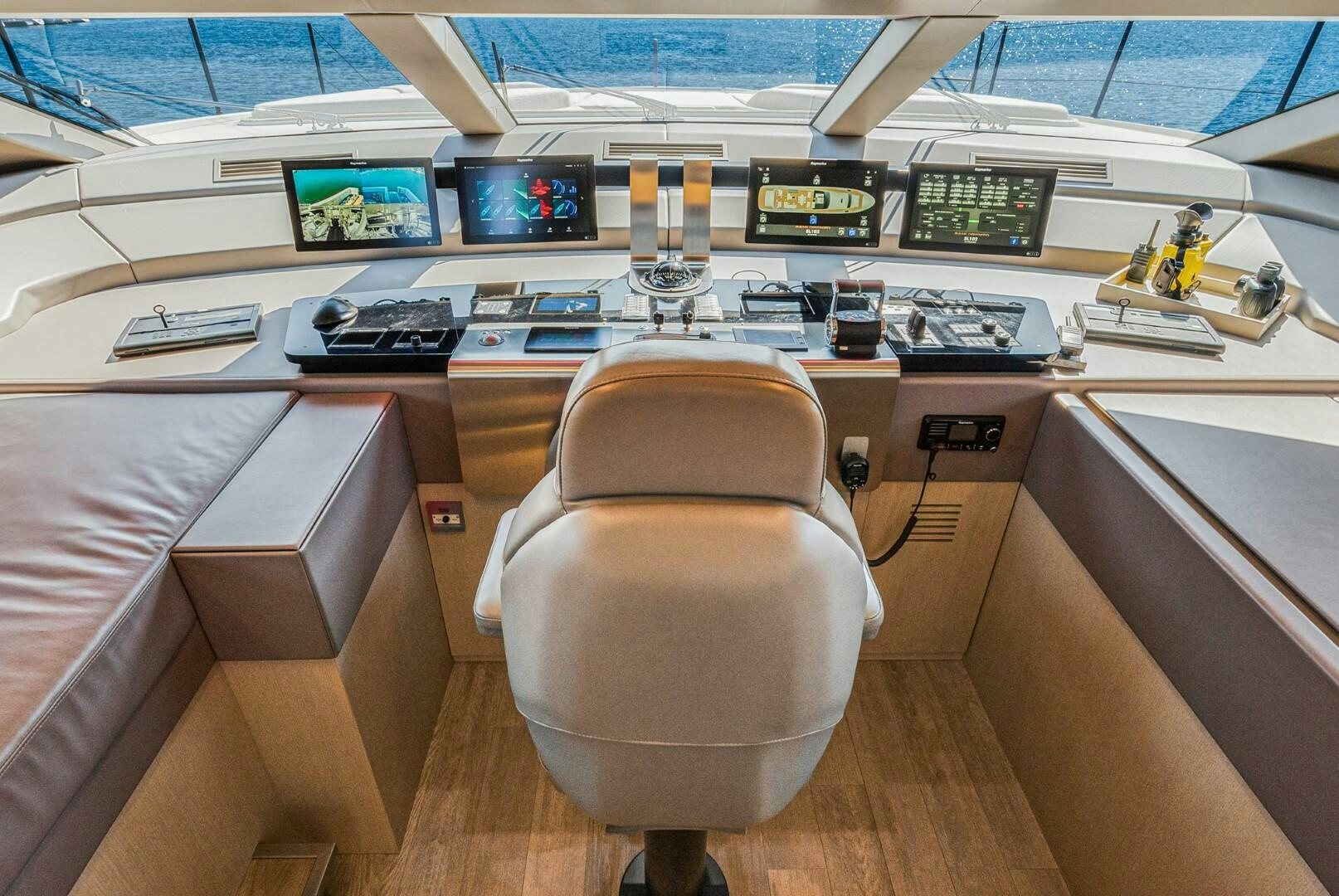 a chair in front of a desk aboard GENOA Yacht for Sale