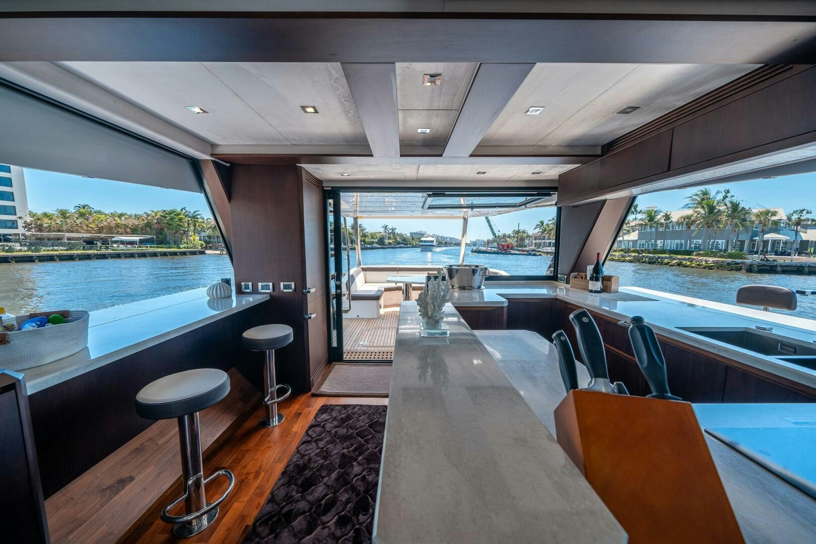 a large boat on the water aboard OPTIMUS PRIME Yacht for Sale