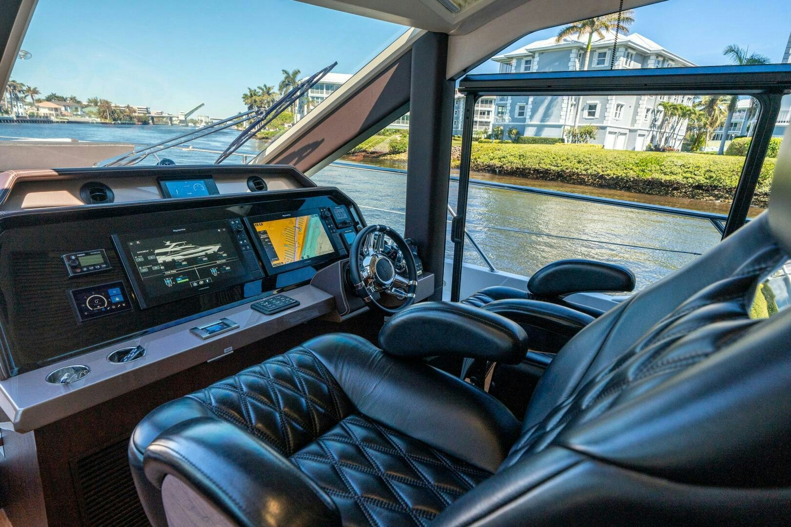 inside of a car aboard OPTIMUS PRIME Yacht for Sale