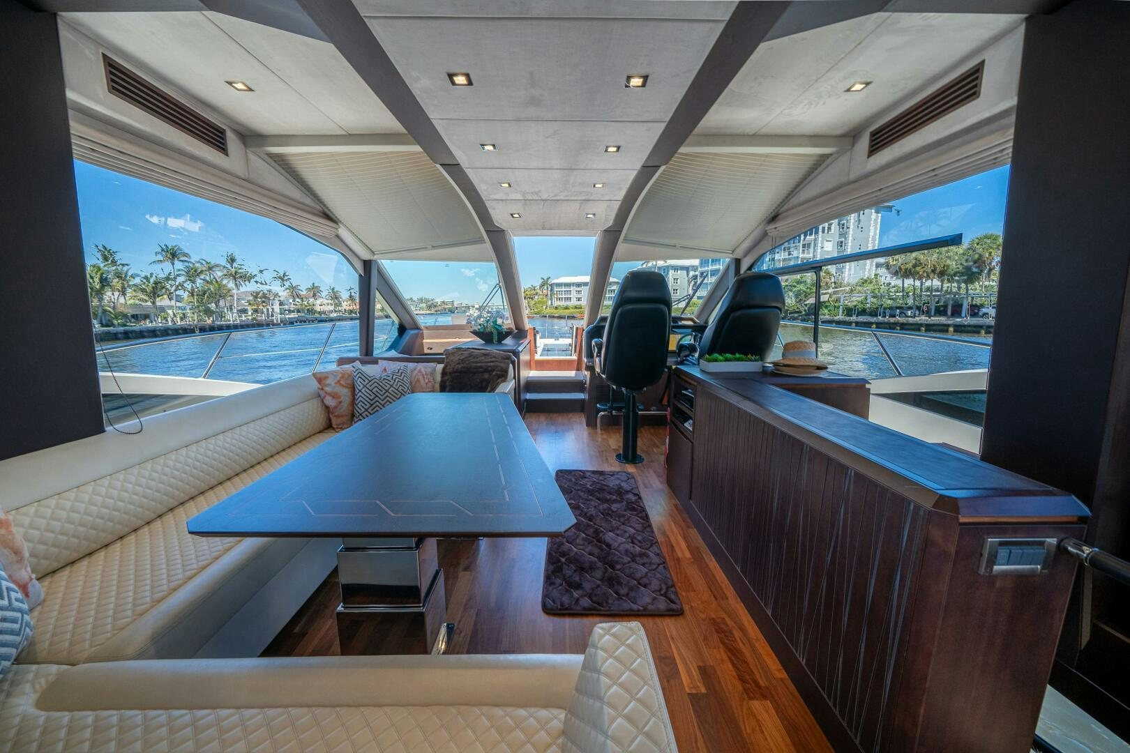 a table on a boat aboard OPTIMUS PRIME Yacht for Sale