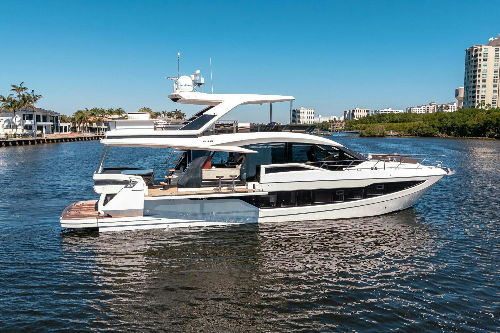 a boat on the water aboard OPTIMUS PRIME Yacht for Sale