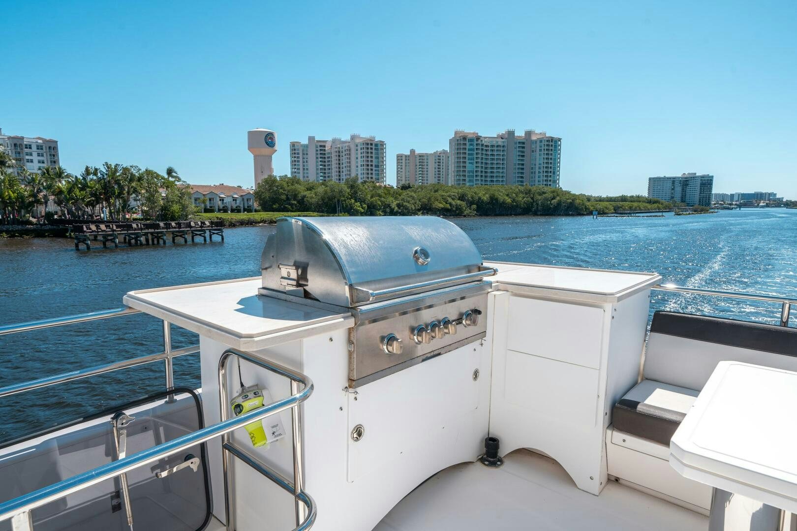 a boat on the water aboard OPTIMUS PRIME Yacht for Sale