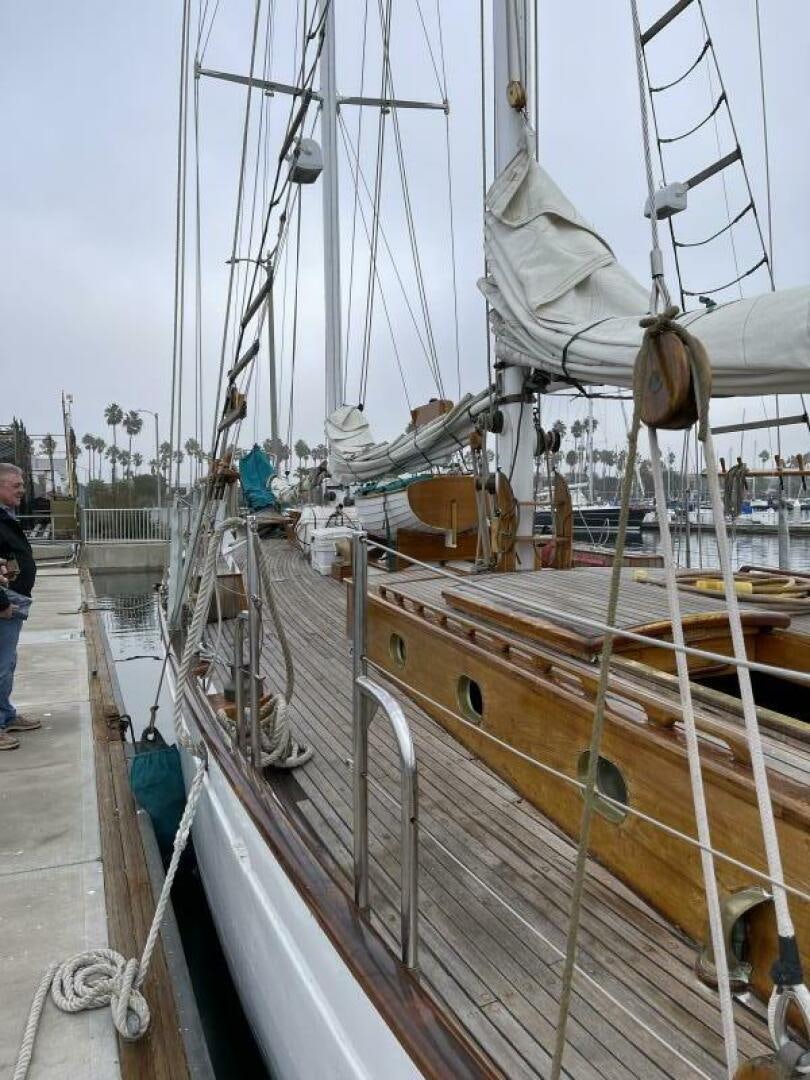 a row of sailboats aboard CURLEW Yacht for Sale