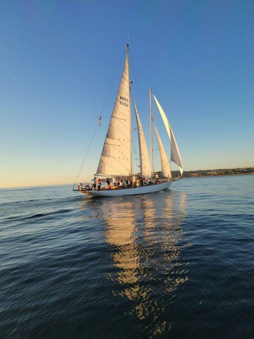 a sailboat on the water aboard CURLEW Yacht for Sale