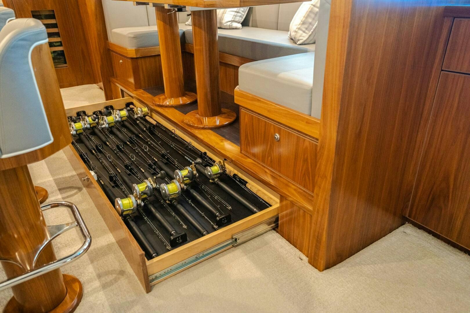 a black rectangular object with a black object on it aboard HOORAY Yacht for Sale