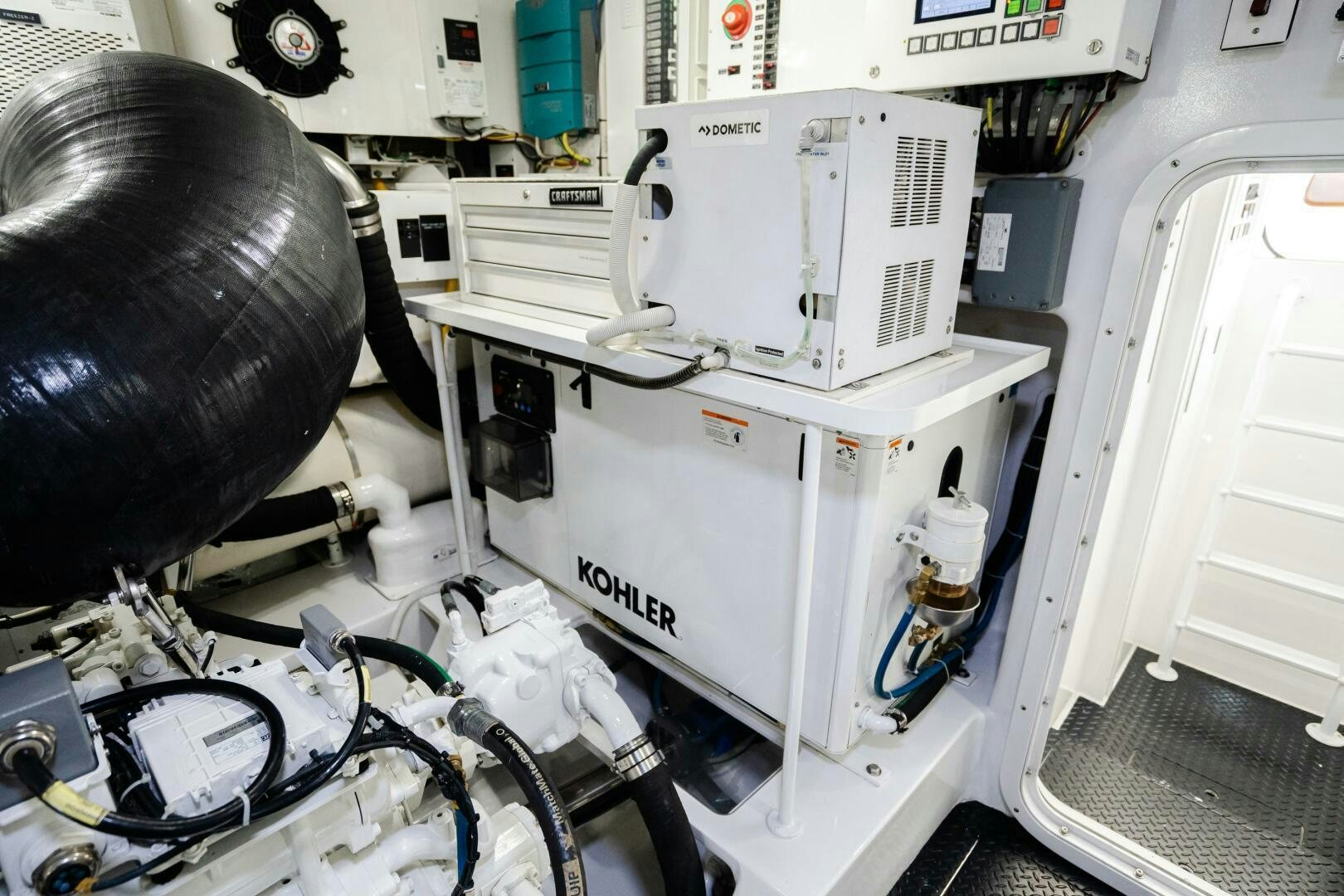 a machine with a black helmet aboard HOORAY Yacht for Sale